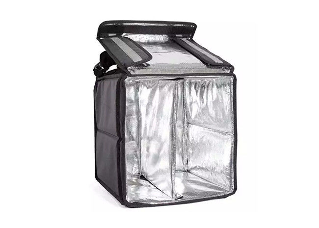 Polyester Pizza Insulated Lunch Bag Reusable With Reflective Stripe