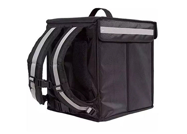 Polyester Pizza Insulated Lunch Bag Reusable With Reflective Stripe