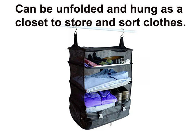 Ventilate Moistureproof Clothes Hanging Organizer , Foldable Clothes Hanging Bag