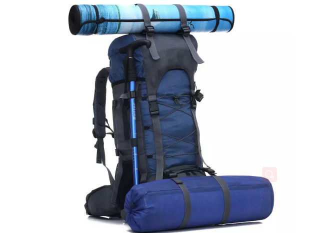 Multifunction 60l Front Wall Outdoor Hiking Bag , Camping Trekking Molle Rucksack