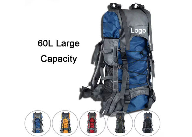 Multifunction 60l Front Wall Outdoor Hiking Bag , Camping Trekking Molle Rucksack