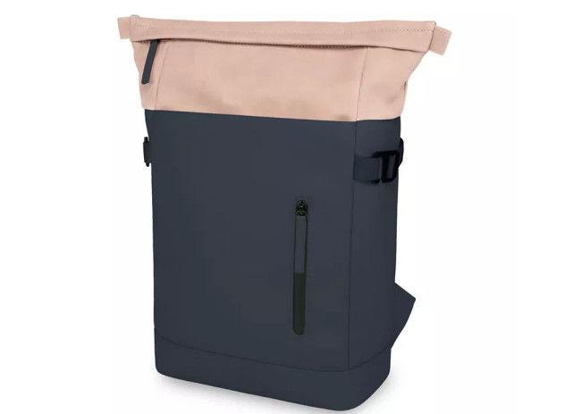 Waterproof RPET Casual Business Roll Up Rucksack , College Laptop Rolltop Backpack
