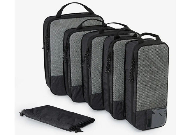 Travel 6 Set Compression Packing Cubes , Foldable Luggage Organizer Bag Set