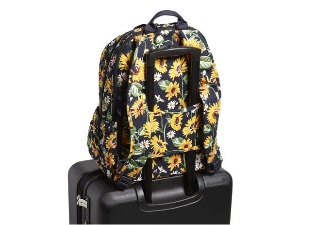 Custom Printed Sunflower Laptop Backpack Girls Business Travel Quilted Women Casual