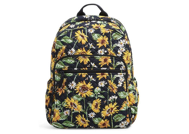 Custom Printed Sunflower Laptop Backpack Girls Business Travel Quilted Women Casual