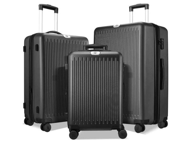 Travel 3pcs Trolley Luggage Set Pc Unisex Carry On Large Capacity