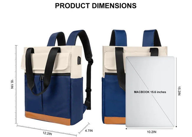 Waterproof Laptop Rolltop Backpack For College Women Computer Travel
