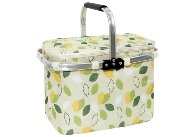 BSCI Shopping Travel Camping Grocery Bags , Foldable Insulated Picnic Basket