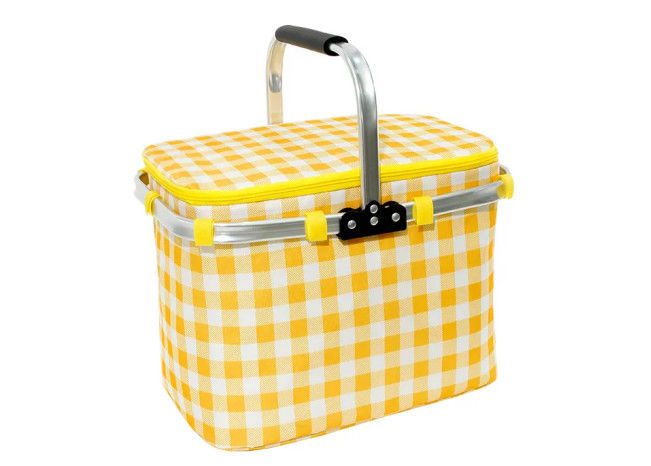 BSCI Shopping Travel Camping Grocery Bags , Foldable Insulated Picnic Basket