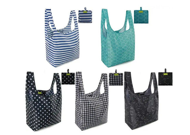 Eco Ripstop Grocery Carry Bag , Foldable Recycle Reusable Nylon Shopping Bag