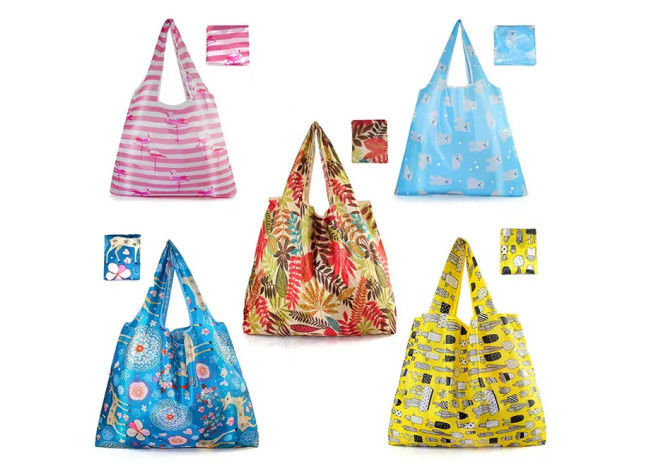 Eco Ripstop Grocery Carry Bag , Foldable Recycle Reusable Nylon Shopping Bag
