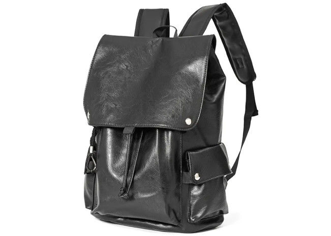 Leather Business Laptop Backpack , Daily Casual Laptop Backpack