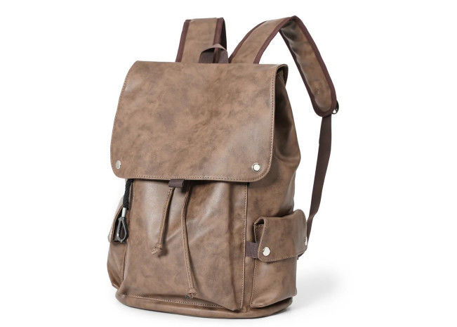 Leather Business Laptop Backpack , Daily Casual Laptop Backpack