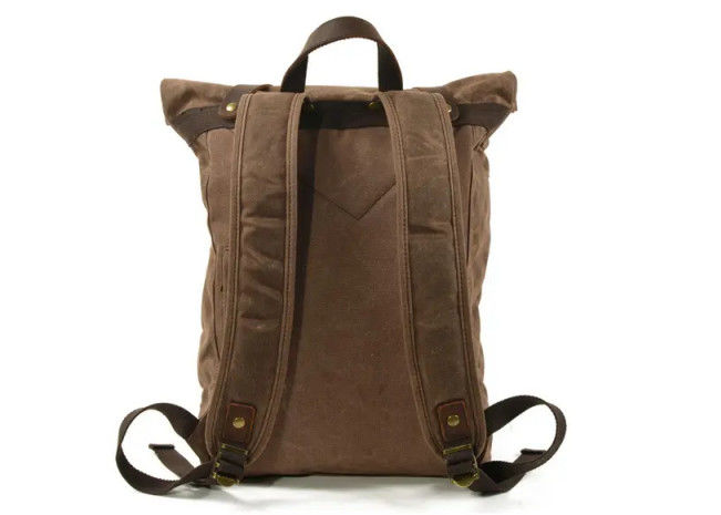 School College Rucksack Computer Bag , Canvas Leather Satchel Bookbag