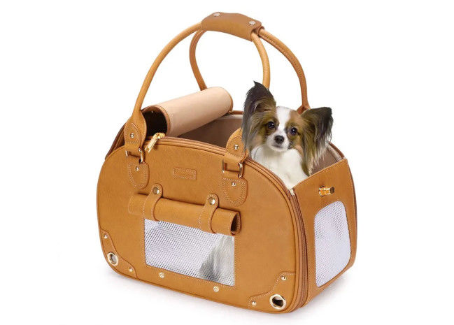 45L Travel Portable Soft Padded Dog Cat Leather Handbag Foldable