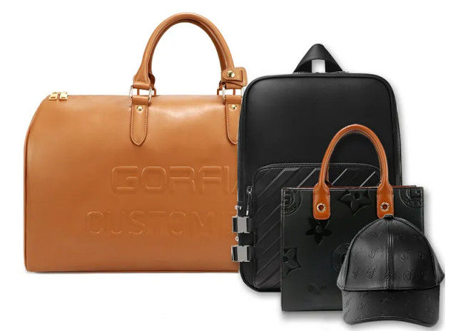 Large Capacity Unisex Travelling Luggage Vegan Leather Duffle Bags Customized Logo