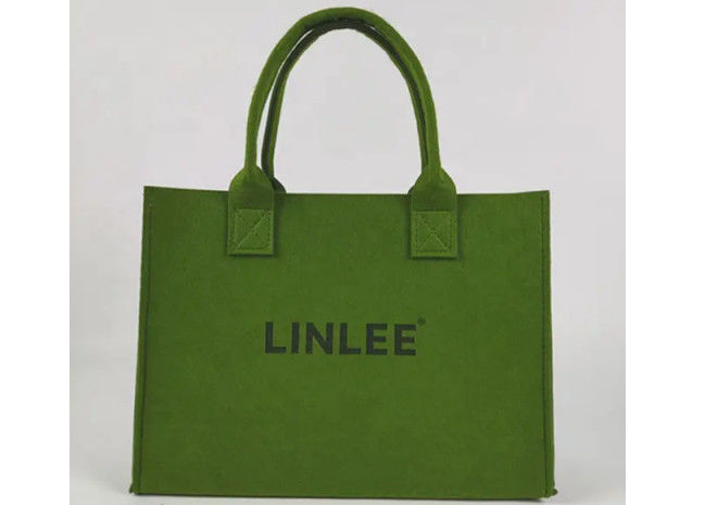 Green Felt Material Reusable And Durable Custom Tote Bags Luxury Storage Shopping Garment Bag Shopping Bags